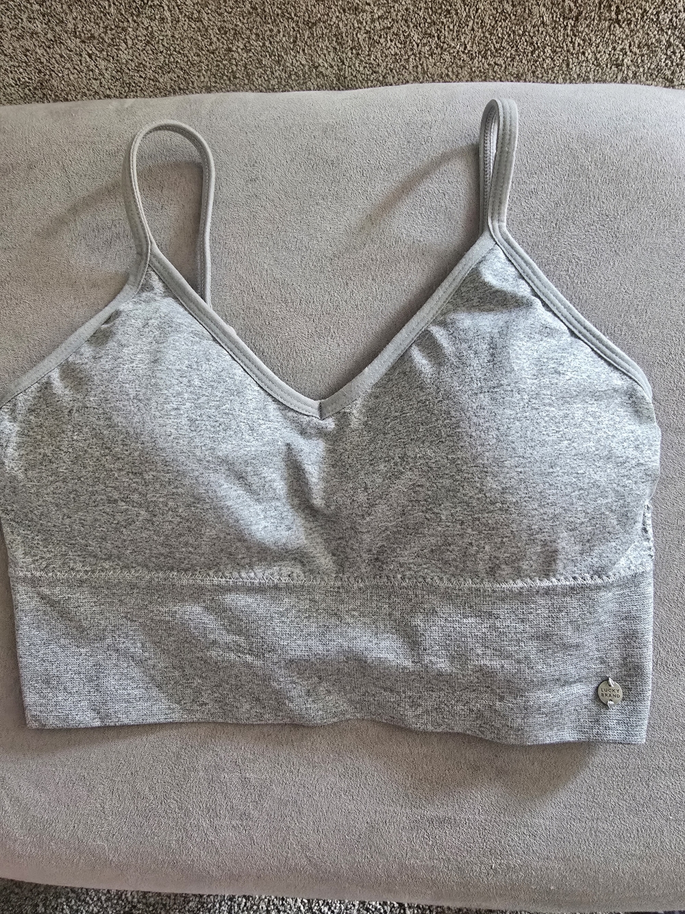 Seamless Grey Bralette with Thin Straps - Comfortable Everyday Support
